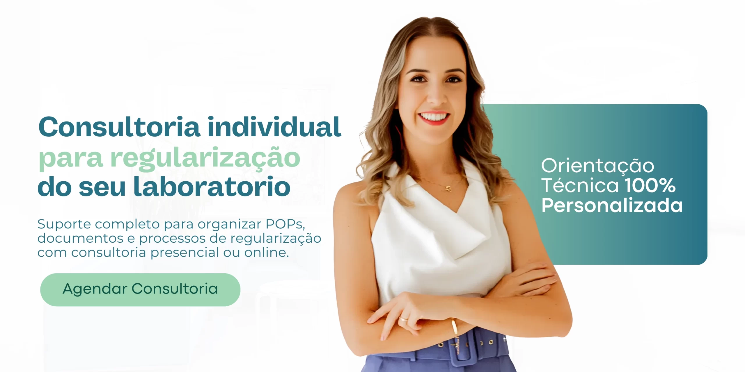 Consultoria individual para regularização do seu laboratório - Suporte completo para organizar POPs, documentos e processos de regularização com consultoria presencial ou online.